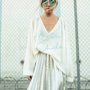Wildfox Moon Child Reine Sweater Boho Oversize Flare Sleeves Knit Size S
